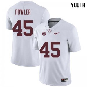 NCAA Youth Alabama Crimson Tide #45 Jalston Fowler Stitched College Nike Authentic White Football Jersey IQ17B52WV
